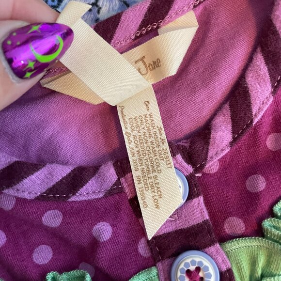 Matilda Jane Girls 18-24M Purple Blue Polka Dot Floral New Trails Tunic Shirt - Picture 8 of 8